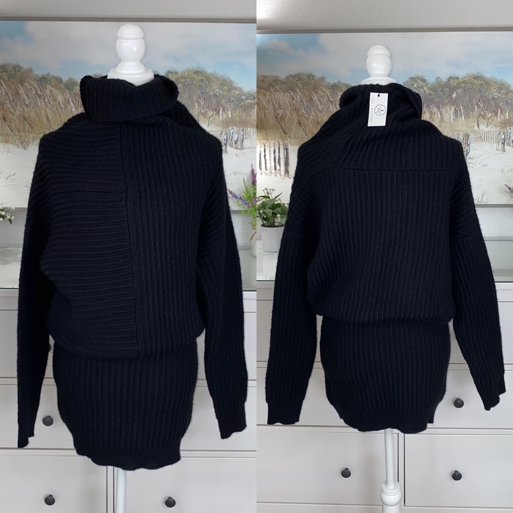 New Black Sweater Mini Dress